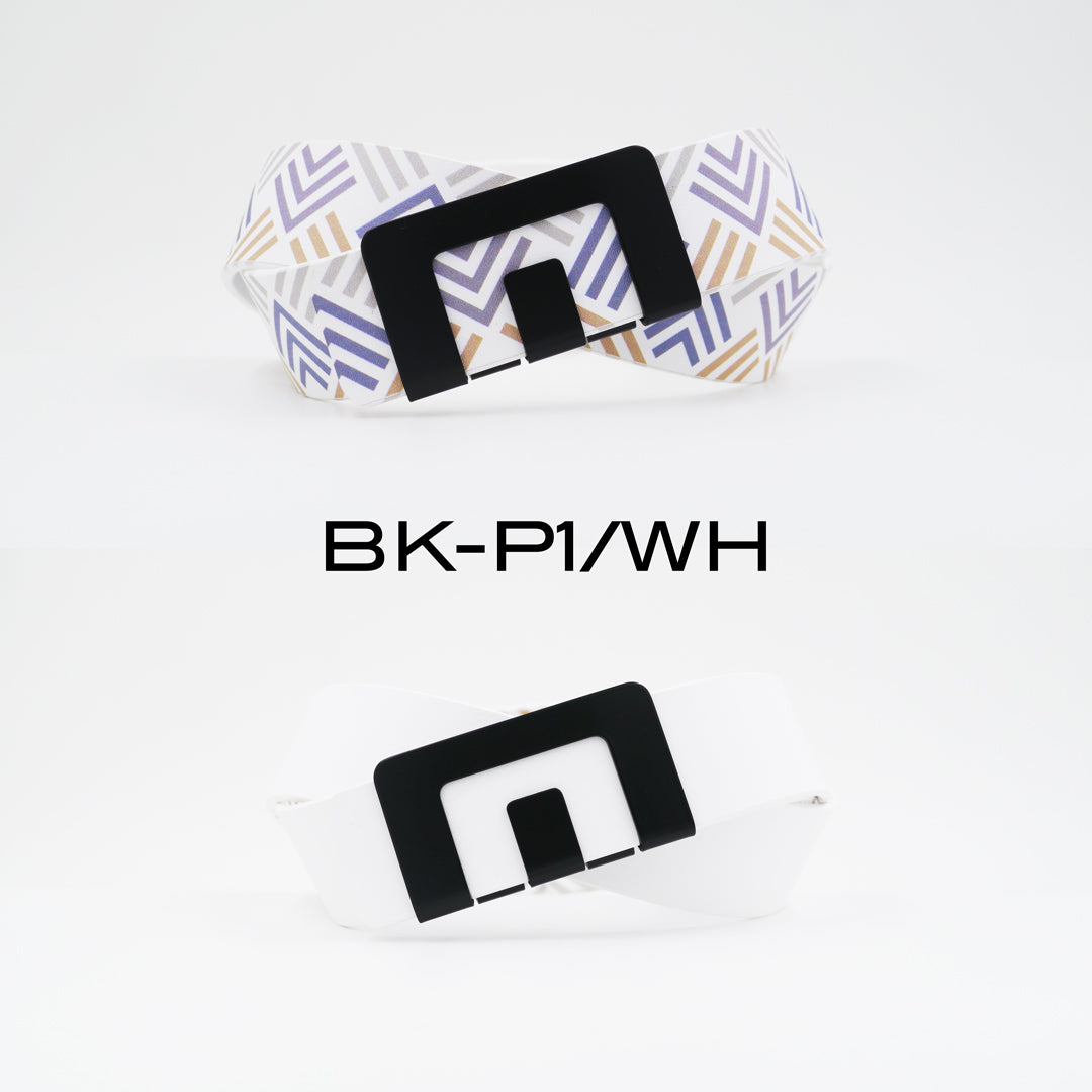 MIN BELT - BLACK BUCKLE, WHITE P1 STRAP